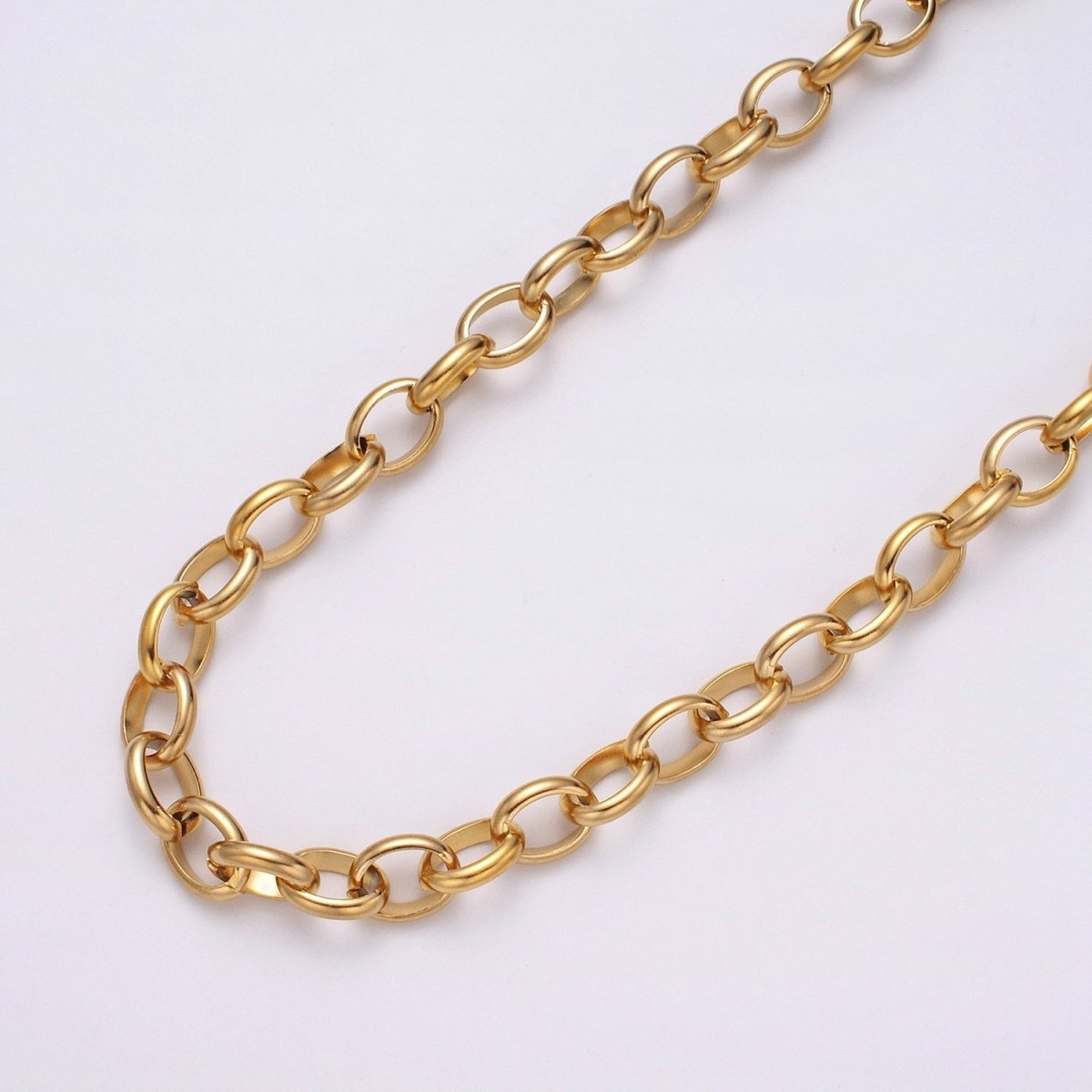 24k Gold Filled 7.5mm Oval Cable Clip Cable Link Unfinished Yard Chain in Gold &amp; Silver | ROLL-1277 ROLL-1278 Clearance Pricing