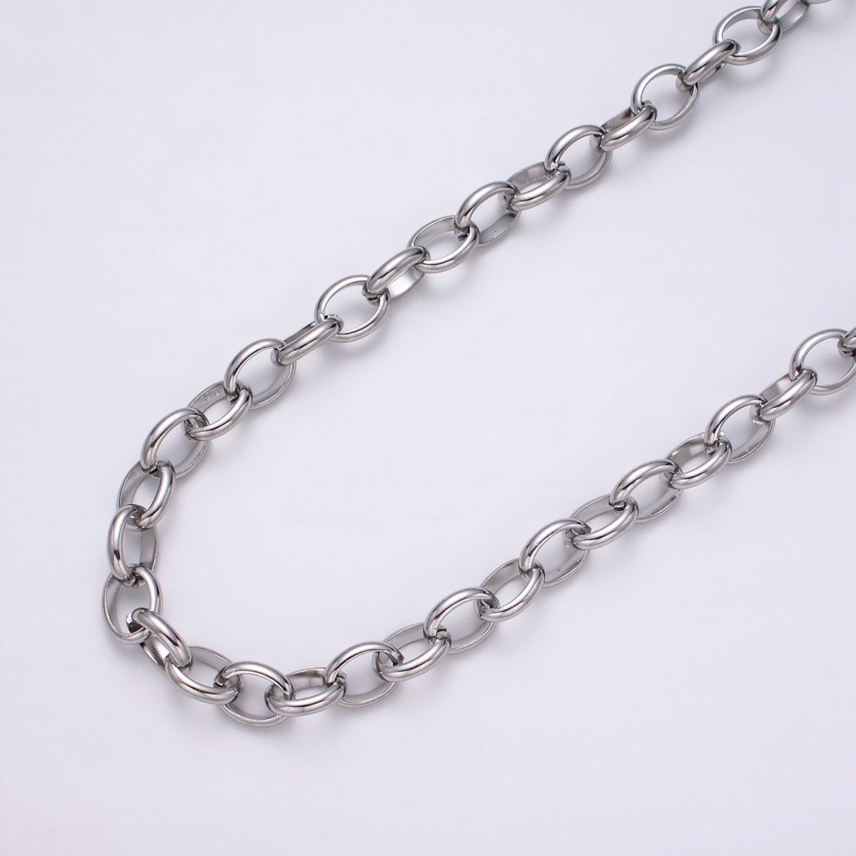 24k Gold Filled 7.5mm Oval Cable Clip Cable Link Unfinished Yard Chain in Gold &amp; Silver | ROLL-1277 ROLL-1278 Clearance Pricing