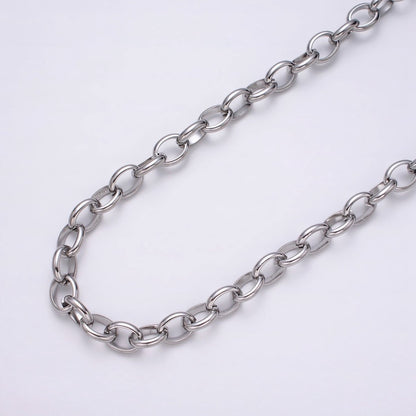 24k Gold Filled 7.5mm Oval Cable Clip Cable Link Unfinished Yard Chain in Gold &amp; Silver | ROLL-1277 ROLL-1278 Clearance Pricing