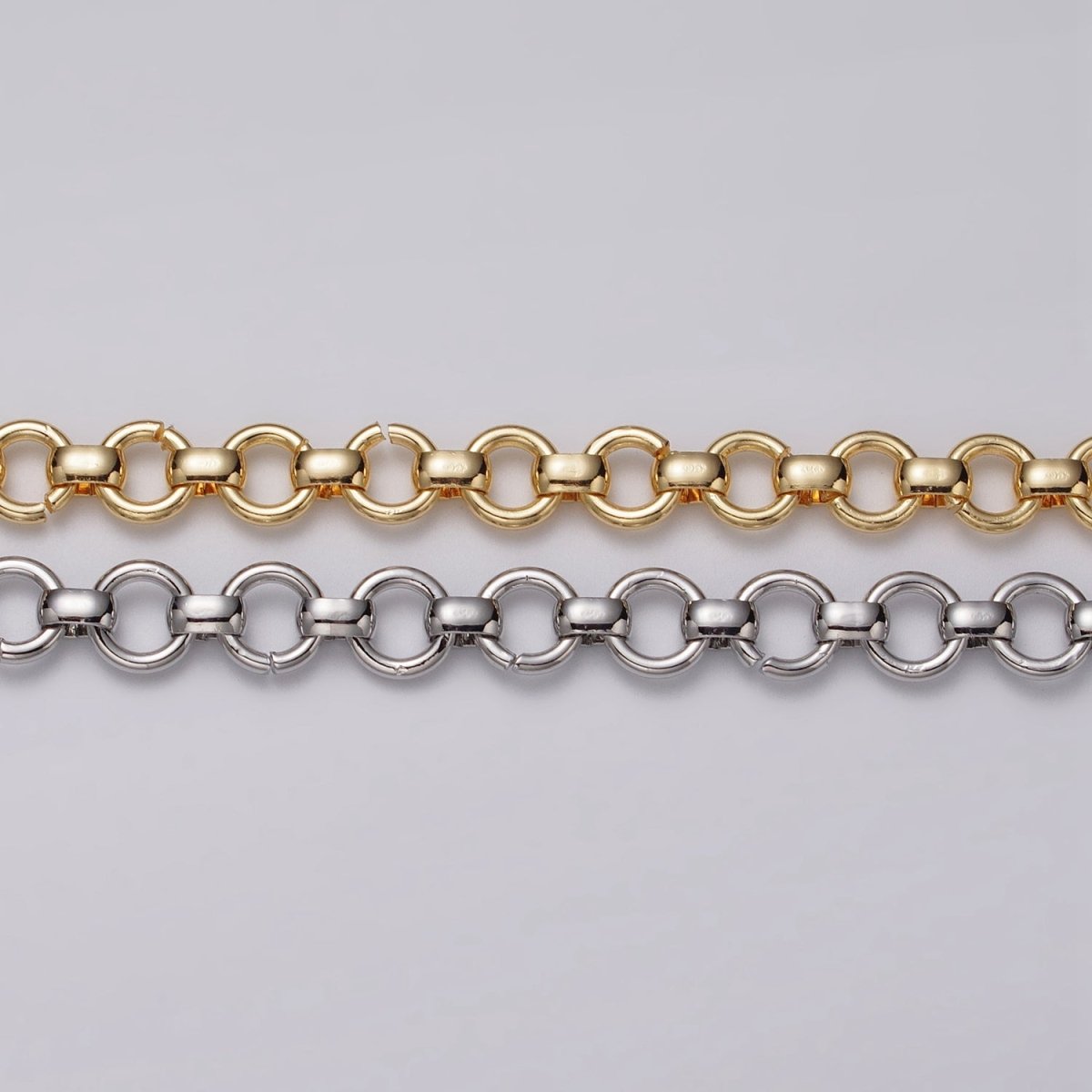 24k Gold Filled 7.5mm Round Rolo Unfinished Chain by Yard in Gold &amp; Silver | ROLL-1147 ROLL-1148 Clearance Pricing
