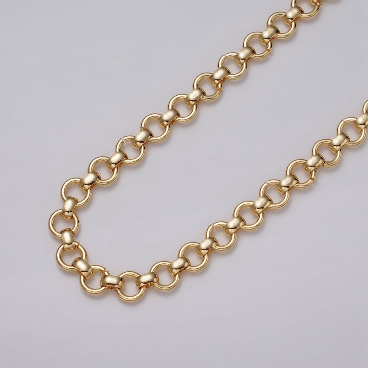 24k Gold Filled 7.5mm Round Rolo Unfinished Chain by Yard in Gold &amp; Silver | ROLL-1147 ROLL-1148 Clearance Pricing