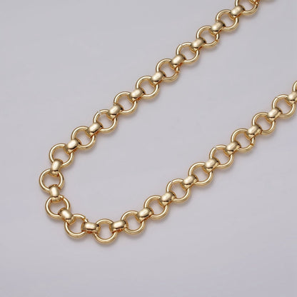 24k Gold Filled 7.5mm Round Rolo Unfinished Chain by Yard in Gold &amp; Silver | ROLL-1147 ROLL-1148 Clearance Pricing