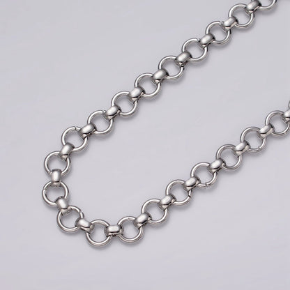 24k Gold Filled 7.5mm Round Rolo Unfinished Chain by Yard in Gold &amp; Silver | ROLL-1147 ROLL-1148 Clearance Pricing