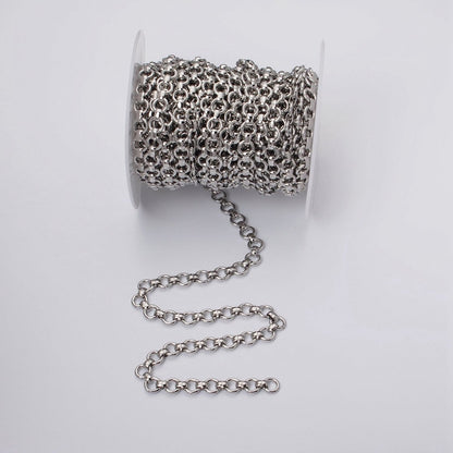24k Gold Filled 7.5mm Round Rolo Unfinished Chain by Yard in Gold &amp; Silver | ROLL-1147 ROLL-1148 Clearance Pricing