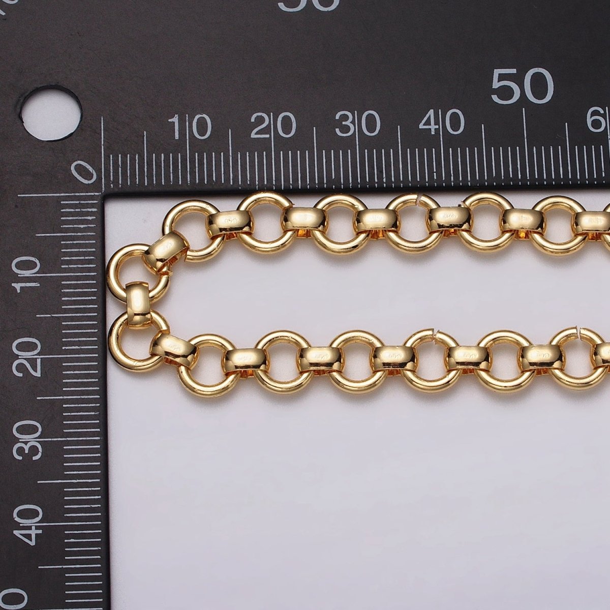 24k Gold Filled 7.5mm Round Rolo Unfinished Chain by Yard in Gold &amp; Silver | ROLL-1147 ROLL-1148 Clearance Pricing