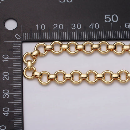 24k Gold Filled 7.5mm Round Rolo Unfinished Chain by Yard in Gold &amp; Silver | ROLL-1147 ROLL-1148 Clearance Pricing
