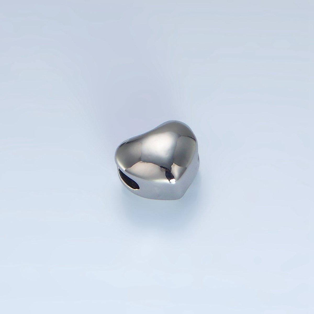 24K Gold Filled 7mm Chubby Heart Minimalist Bead in Gold &amp; Silver | B034