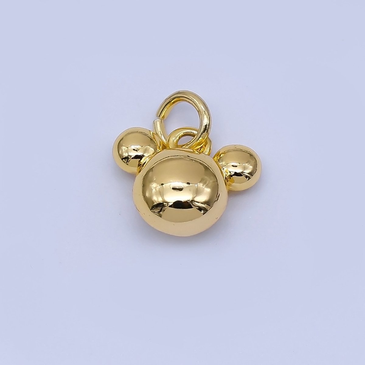 24K Gold Filled 7mm Chubby Mouse Ears Animal Charm in Gold &amp; Silver | AF1583