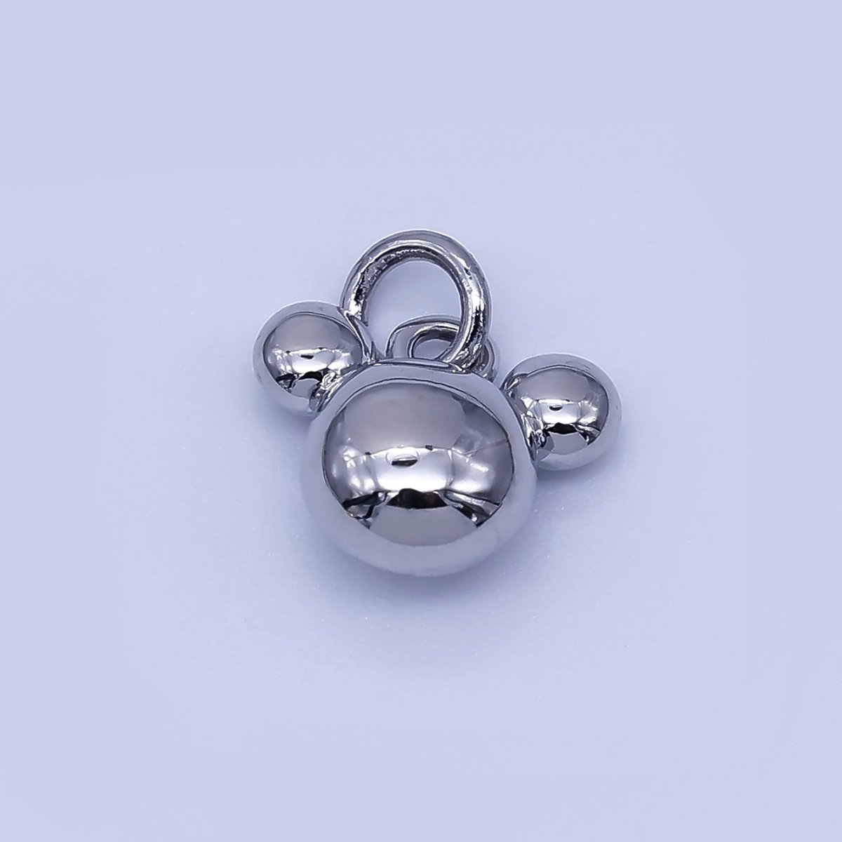 24K Gold Filled 7mm Chubby Mouse Ears Animal Charm in Gold &amp; Silver | AF1583