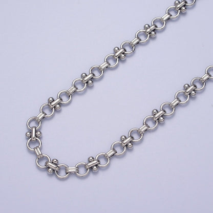 24K Gold Filled 7mm Double Rolo Designed Statement Unfinished Chain in Gold &amp; Silver | ROLL-893 ROLL-894 Clearance Pricing