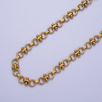24K Gold Filled 7mm Double Rolo Designed Statement Unfinished Chain in Gold &amp; Silver | ROLL-893 ROLL-894 Clearance Pricing