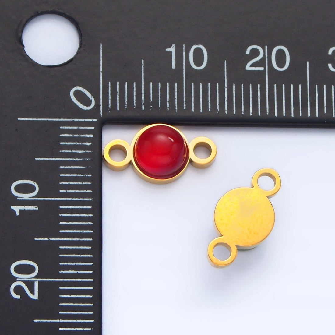 24K Gold Filled 7mm Natural Gemstone Minimalist Connector | F569 F586 F587