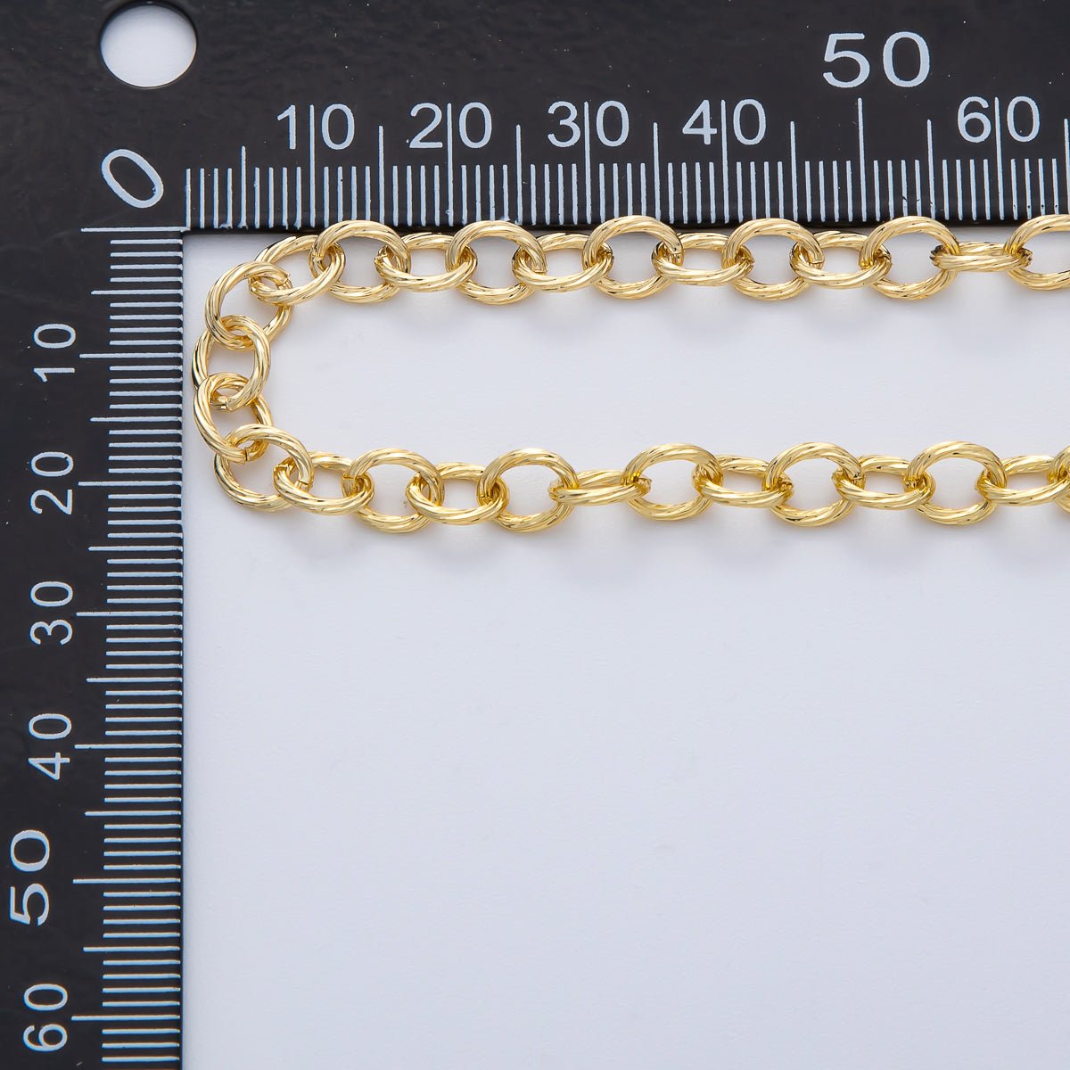 24K Gold Filled 7mm x 6mm Round Cable Unfinished Chain by Yard | Roll-1766