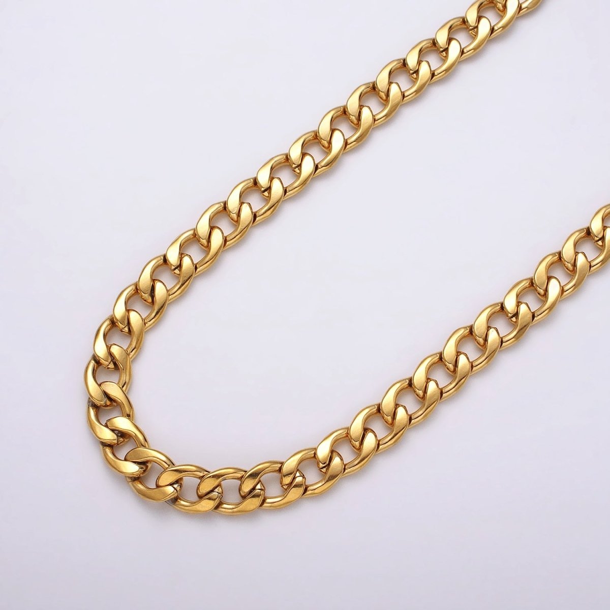 24k Gold Filled 8.3mm Miami Cuban Curb Chain Cable Link Unfinished Yard Chain in Gold &amp; Silver | ROLL-1289 ROLL-1290