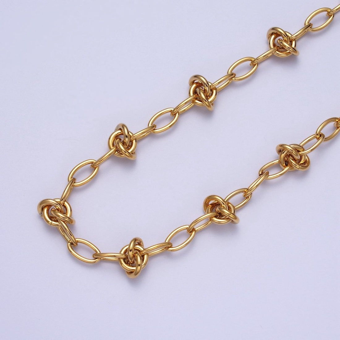 24K Gold Filled 8mm, 13mm Geometric Knot Paperclip Unfinished Chain in Gold &amp; Silver | ROLL-00994 ROLL-00995, ROLL-00960 ROLL-00961 Clearance Pricing