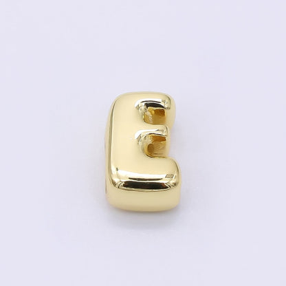 24K Gold Filled 8mm Initial Letter Alphabet Chubby Spacer Bead | AF027 - AF039