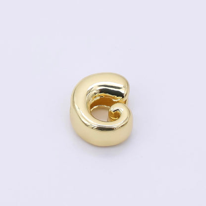 24K Gold Filled 8mm Initial Letter Alphabet Chubby Spacer Bead | AF027 - AF039