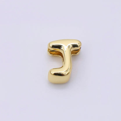 24K Gold Filled 8mm Initial Letter Alphabet Chubby Spacer Bead | AF027 - AF039
