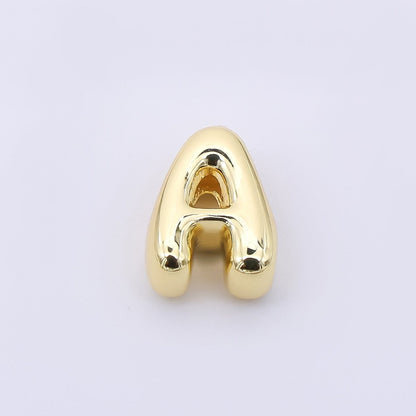 24K Gold Filled 8mm Initial Letter Alphabet Chubby Spacer Bead | AF027 - AF039
