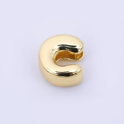 24K Gold Filled 8mm Initial Letter Alphabet Chubby Spacer Bead | AF027 - AF039