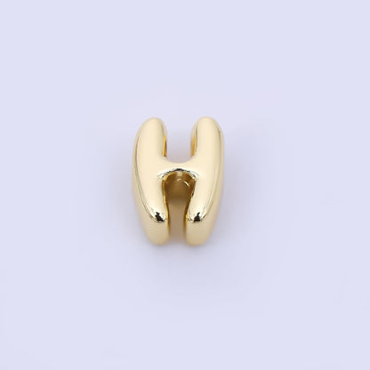 24K Gold Filled 8mm Initial Letter Alphabet Chubby Spacer Bead | AF027 - AF039