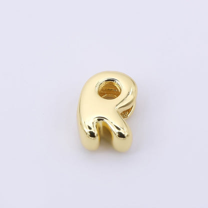 24K Gold Filled 8mm Initial Letter Alphabet Chubby Spacer Bead | AF027 - AF039