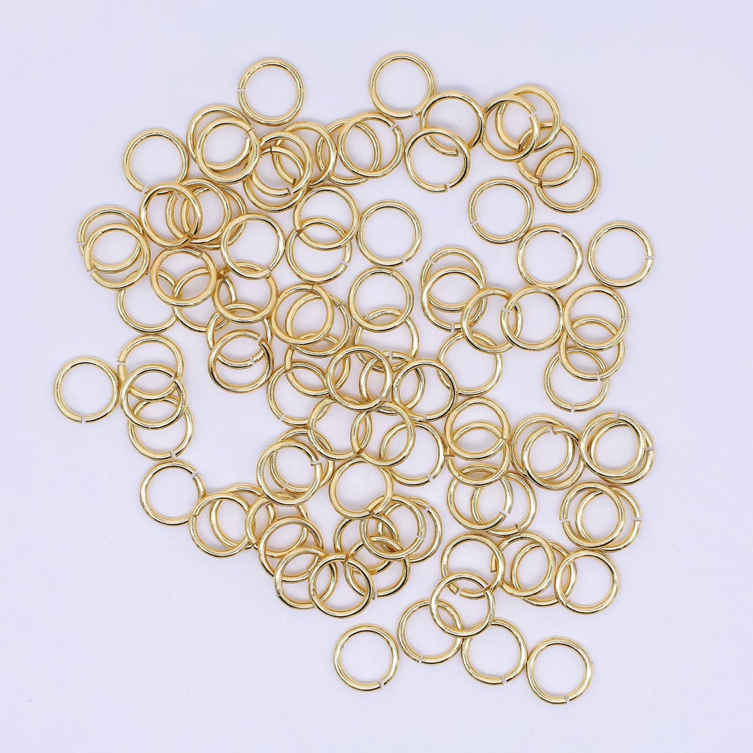 24K Gold Filled 8mm x 1mm Minimalist Round Jump Ring Findings Set in Gold &amp; Silver | SP-01641