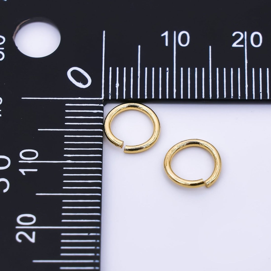 24K Gold Filled 8mm x 1mm Minimalist Round Jump Ring Findings Set in Gold &amp; Silver | SP-01641