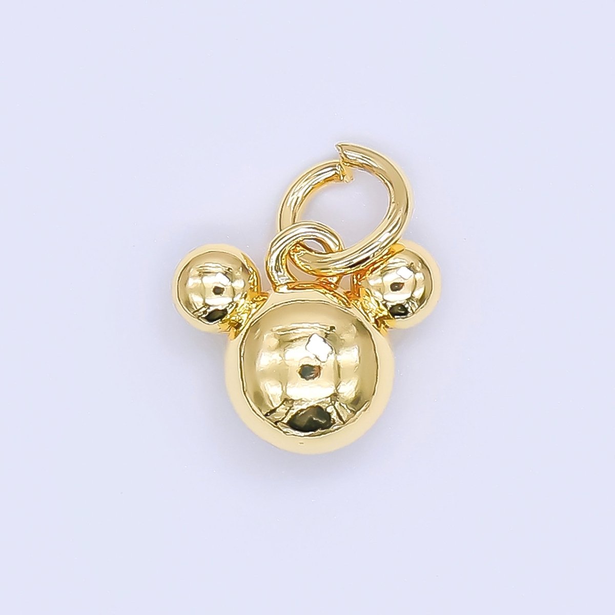 24K Gold Filled 8mm Tiny Mouse Ears Animal Charm in Gold &amp; Silver | AH-580