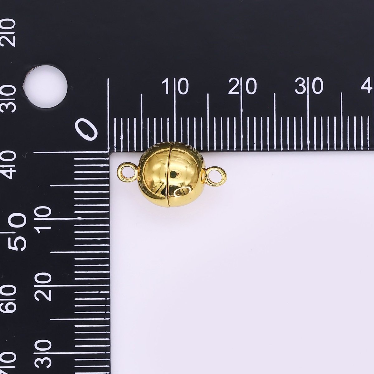 24K Gold Filled 9.7mm Minimalist Round Magnetic Closure Finding in Gold &amp; Silver | Z-01107