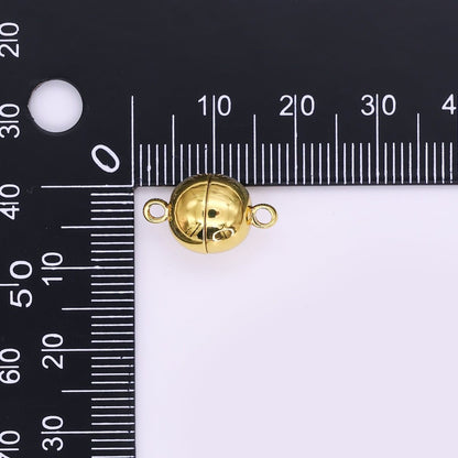 24K Gold Filled 9.7mm Minimalist Round Magnetic Closure Finding in Gold &amp; Silver | Z-01107