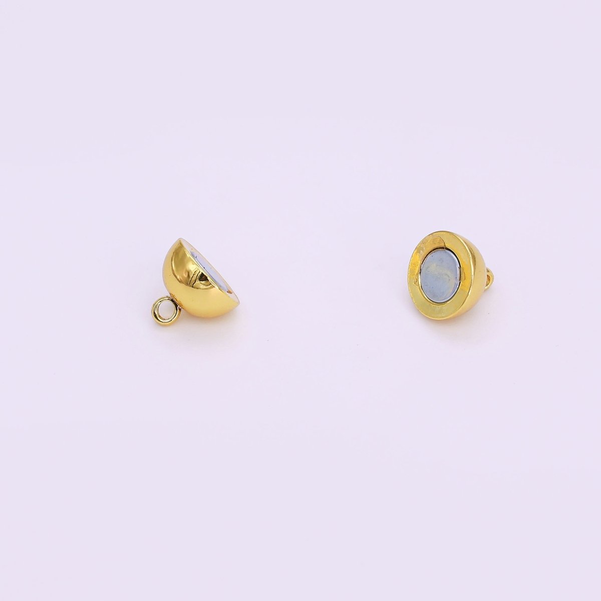 24K Gold Filled 9.7mm Minimalist Round Magnetic Closure Finding in Gold &amp; Silver | Z-01107