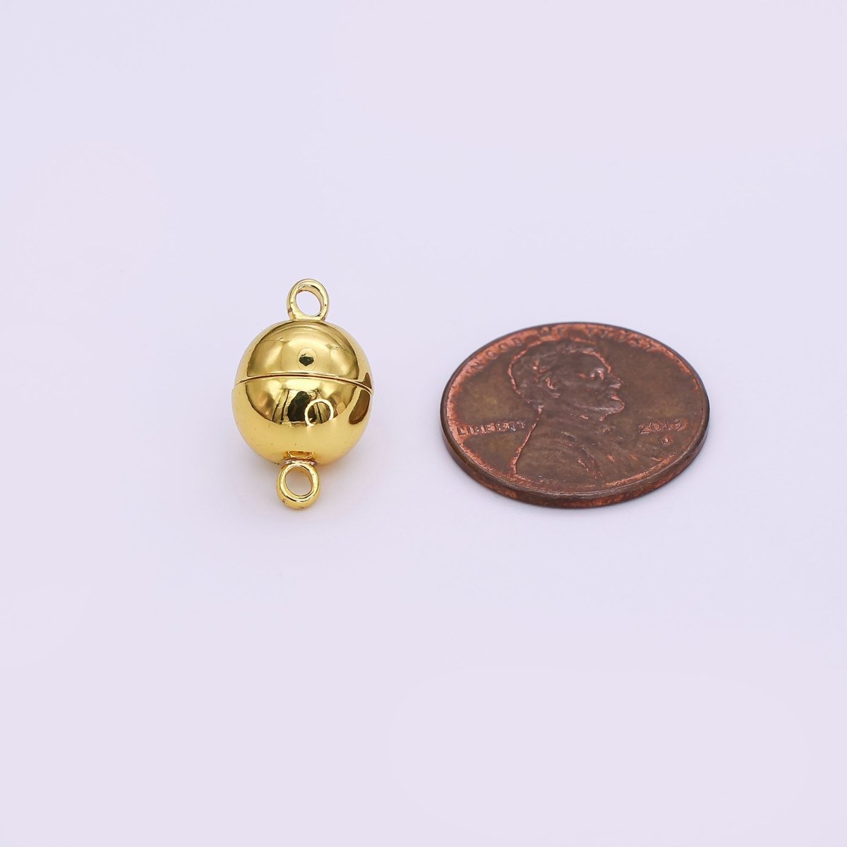 24K Gold Filled 9.7mm Minimalist Round Magnetic Closure Finding in Gold &amp; Silver | Z-01107