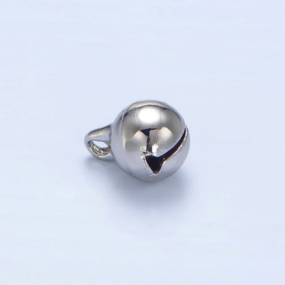 24K Gold Filled 9mm, 11mm Jingle Bell Minimalist Mini Multidimensional Charm in Gold &amp; Silver | X884 X885