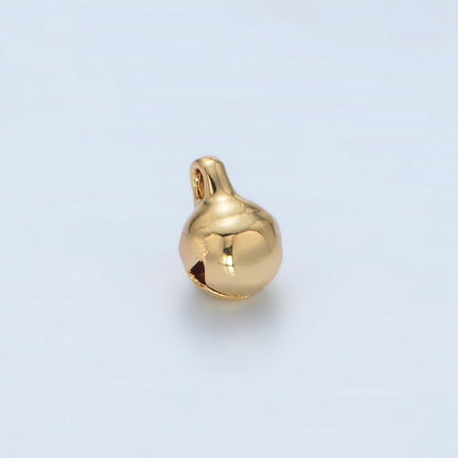 24K Gold Filled 9mm, 11mm Jingle Bell Minimalist Mini Multidimensional Charm in Gold &amp; Silver | X884 X885