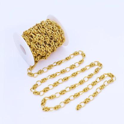 24K Gold Filled 9mm Knotted Rope Unfinished Chain by Yard | Roll-1743