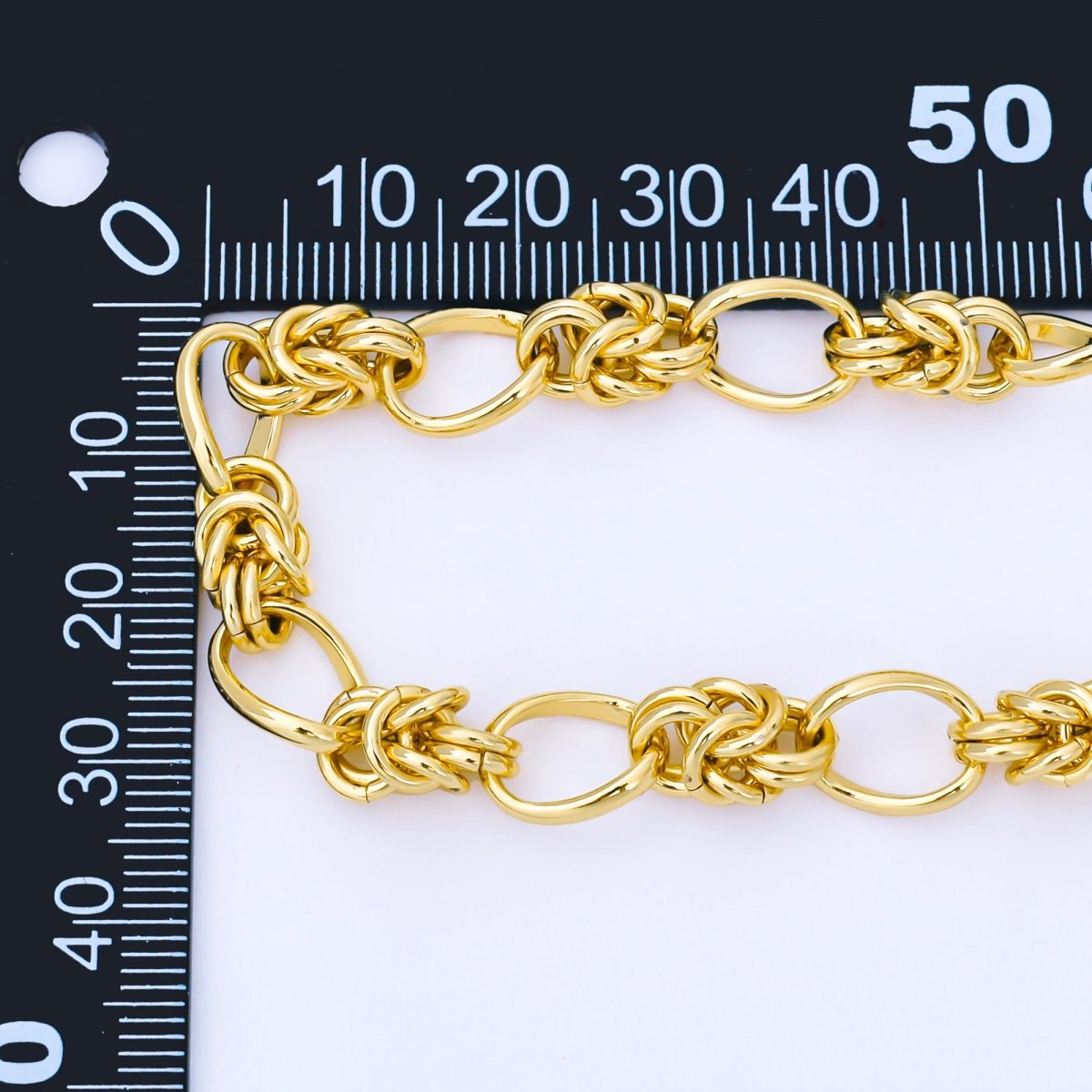 24K Gold Filled 9mm Knotted Rope Unfinished Chain by Yard | Roll-1743