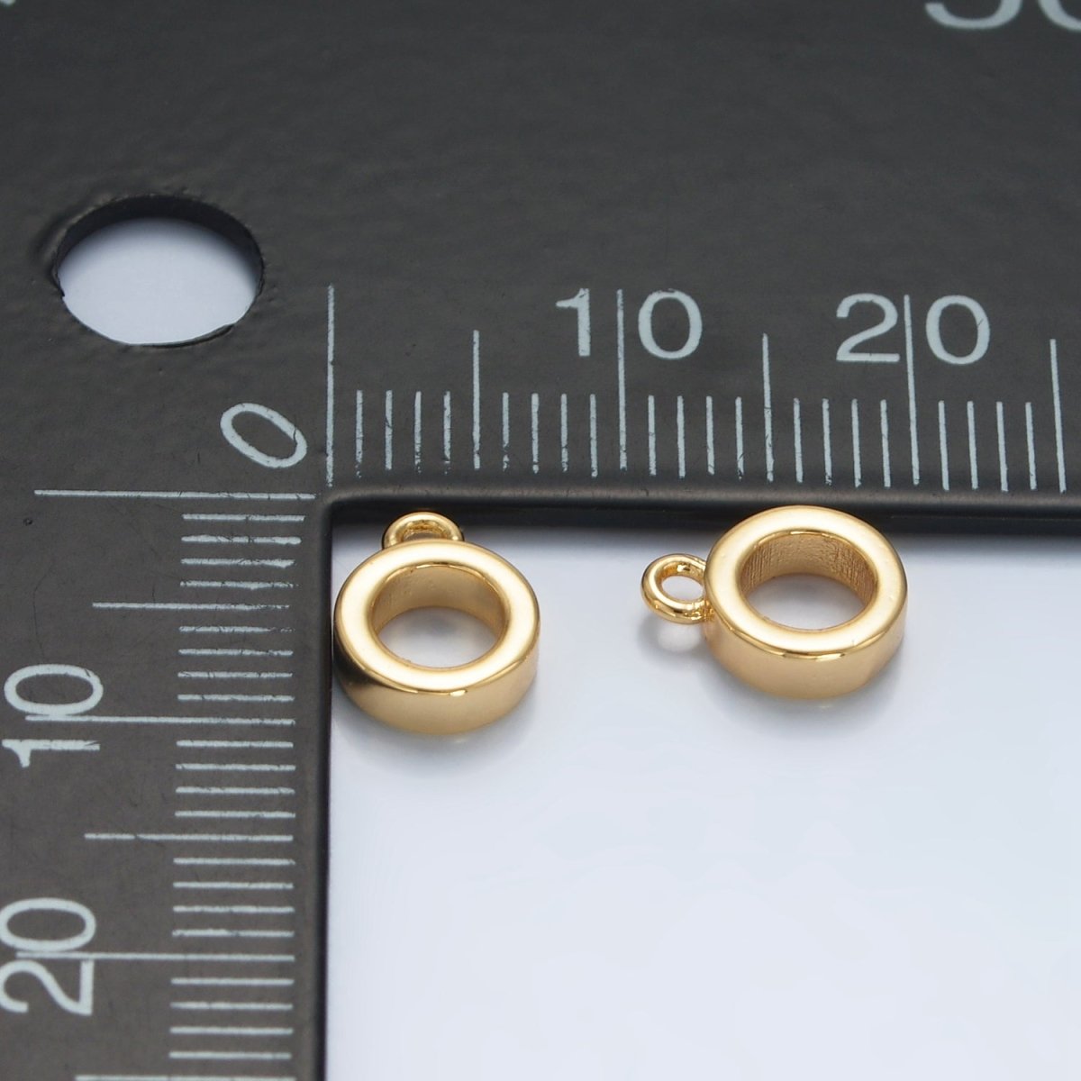 24K Gold Filled 9mm Minimalist Drop Rondelle Bail Findings in Gold &amp; Silver | Z970