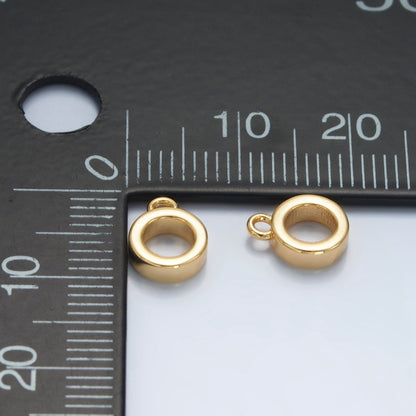 24K Gold Filled 9mm Minimalist Drop Rondelle Bail Findings in Gold &amp; Silver | Z970