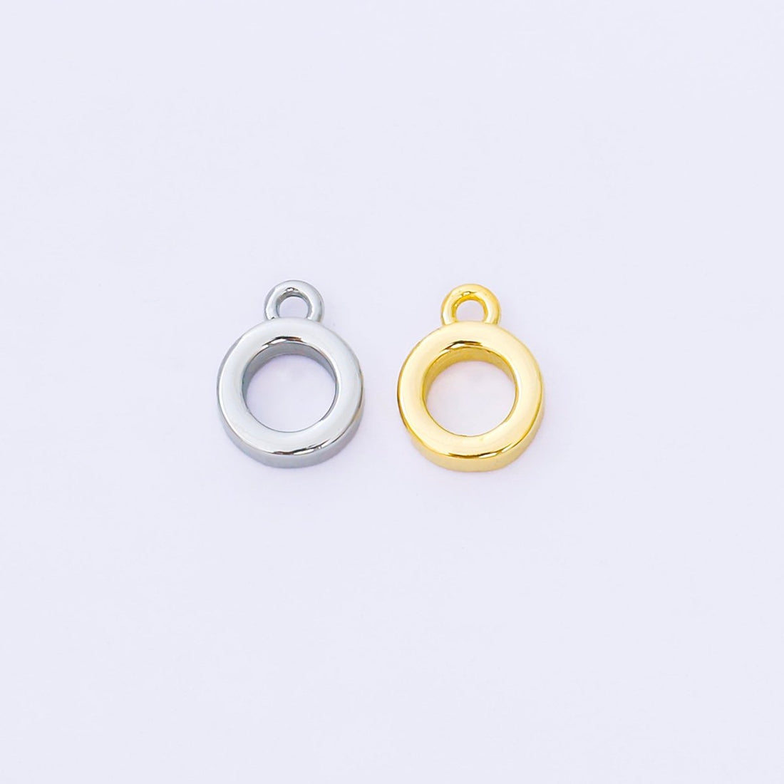 24K Gold Filled 9mm Minimalist Drop Rondelle Bail Findings in Gold &amp; Silver | Z970