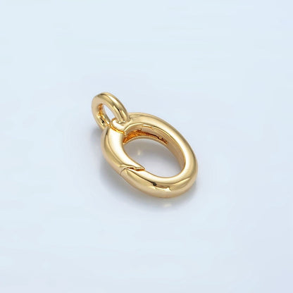 24K Gold Filled 9mm Oval Push Spring Gate Loop Findings | Z899