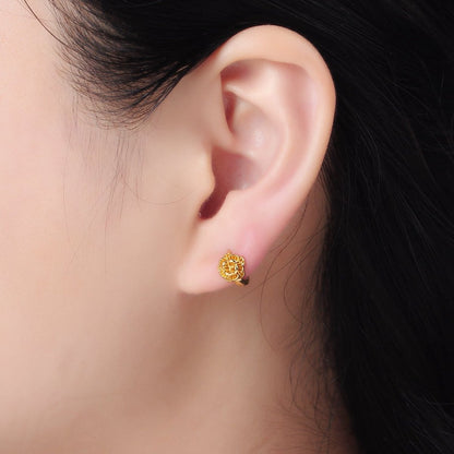 24K Gold Filled 9mm Rose Flower Cartilage Huggie Earrings | T213