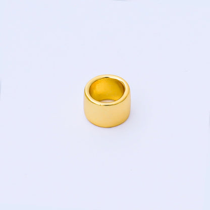 24K Gold Filled 9mm x 6mm Minimalist Wide Bead in Gold &amp; Silver | B487