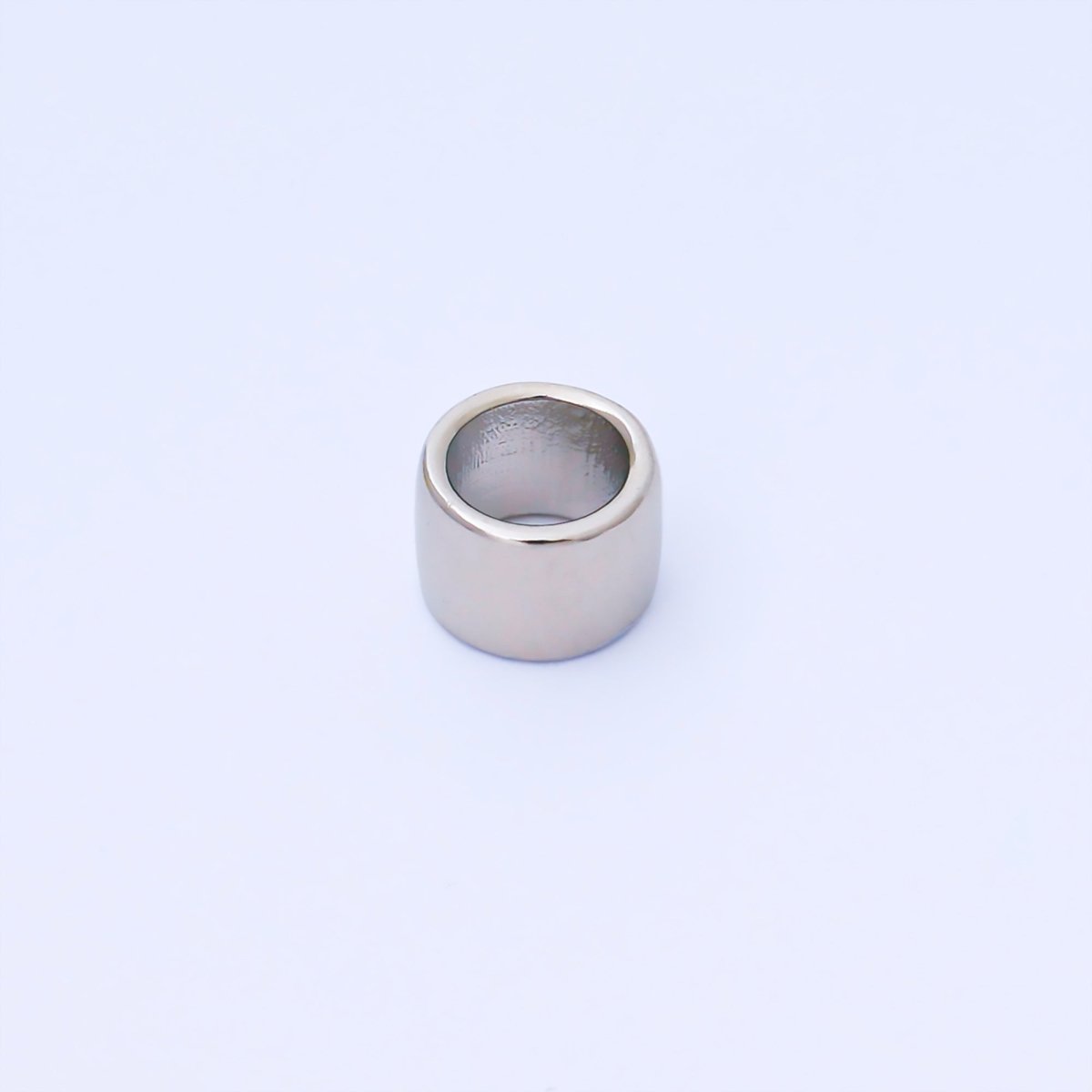 24K Gold Filled 9mm x 6mm Minimalist Wide Bead in Gold &amp; Silver | B487