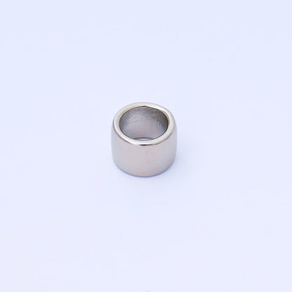 24K Gold Filled 9mm x 6mm Minimalist Wide Bead in Gold &amp; Silver | B487