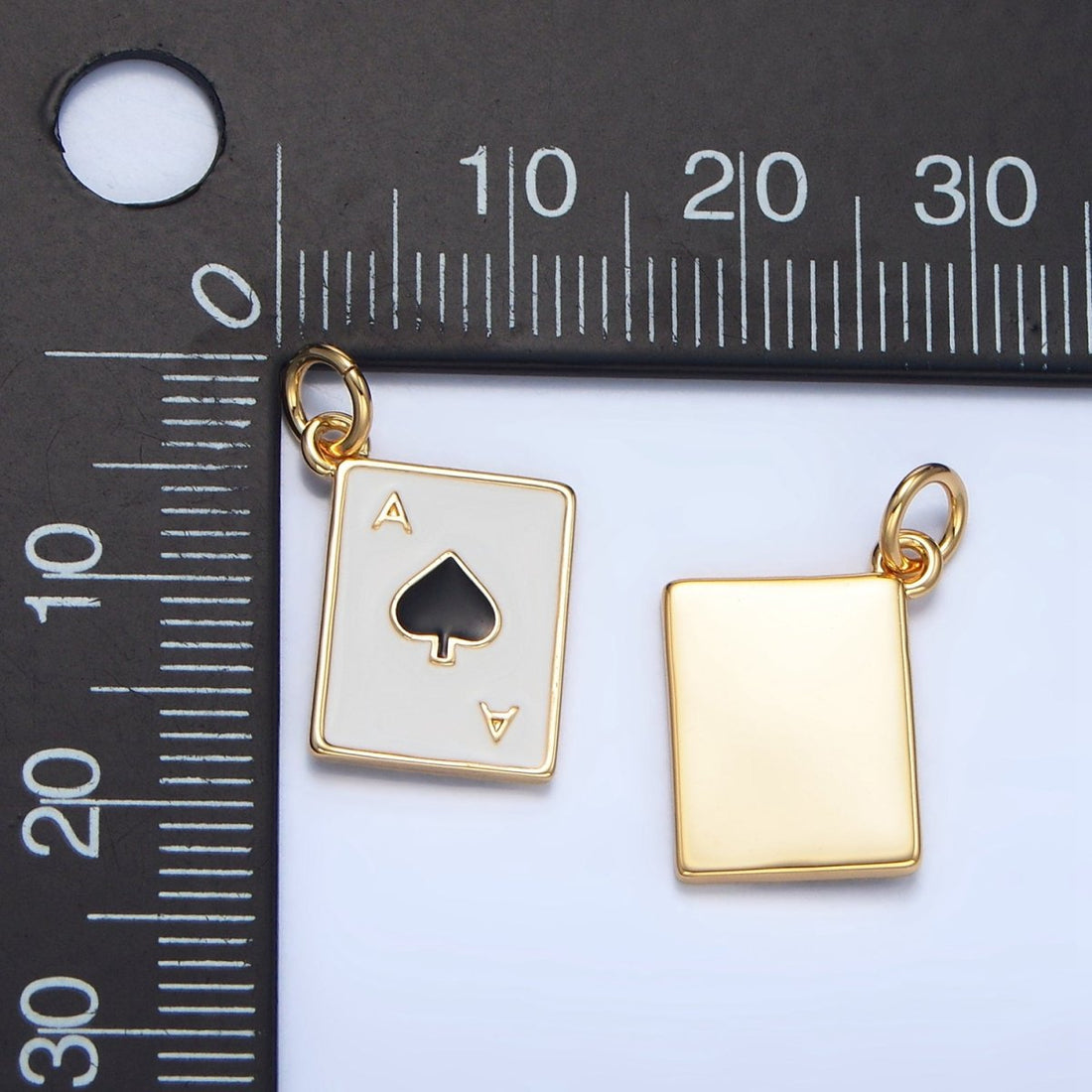 24K Gold Filled Ace Playing Cards Enamel Mini Charm | X879 - X882