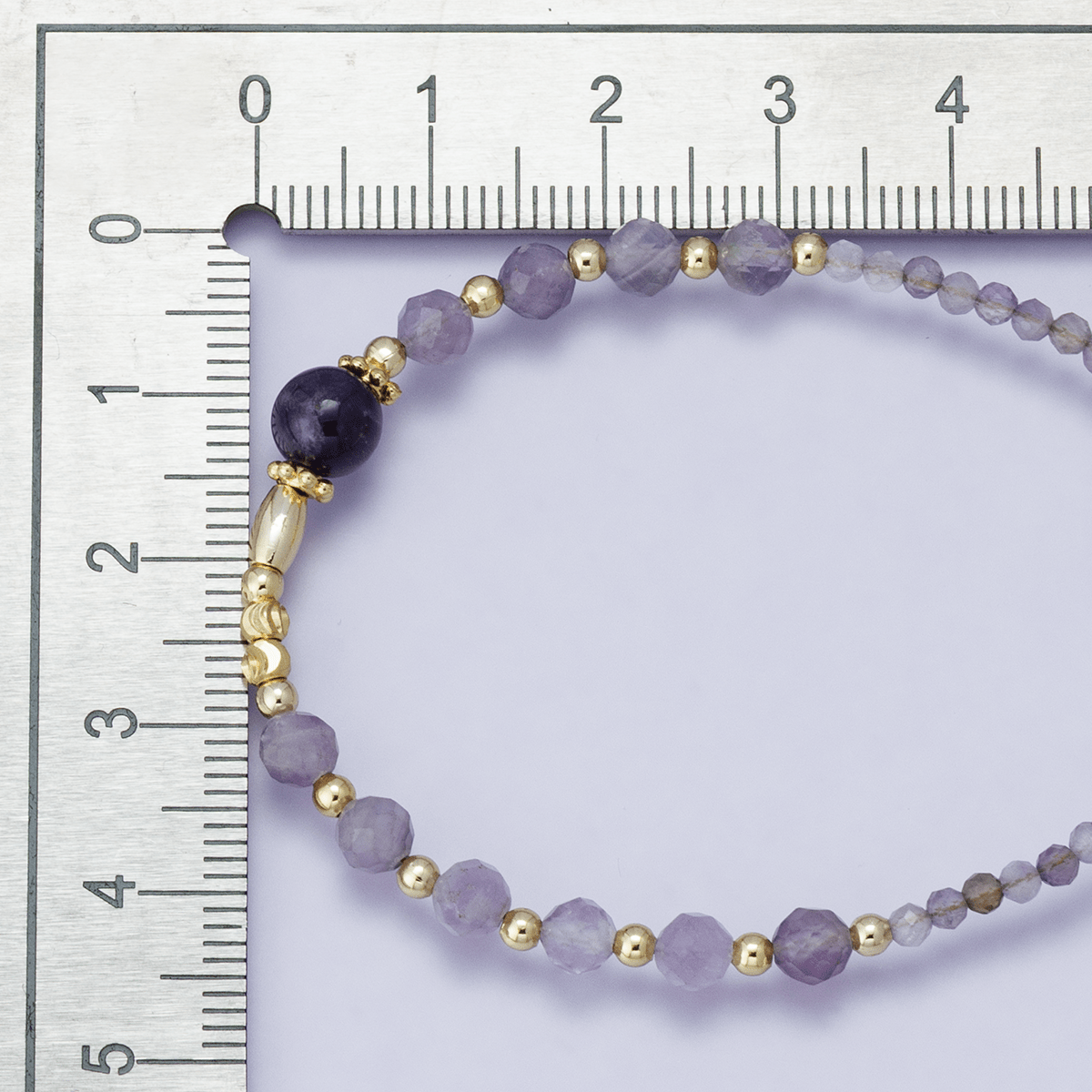 24K Gold Filled Amethyst Multifaceted Gemstone Ball Ribbed Cable Chain Half 16 Inch Necklace w. Extender | WA-04206