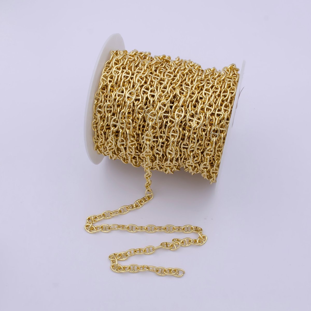 24K Gold Filled Anchor Chain, 5.7mm Width Unfinished Chain in Gold &amp; Silver Color For Jewelry Making | ROLL-690, ROLL-691 Clearance Pricing