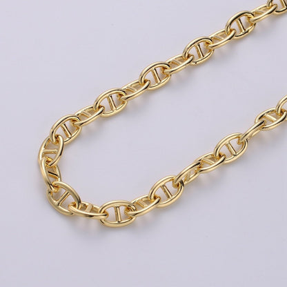 24K Gold filled Anchor Mariner Chain, 5x9mm Link Bracelet, Anklet or Necklace, Jewelry for Men and Women Necklace Component | ROLL-239