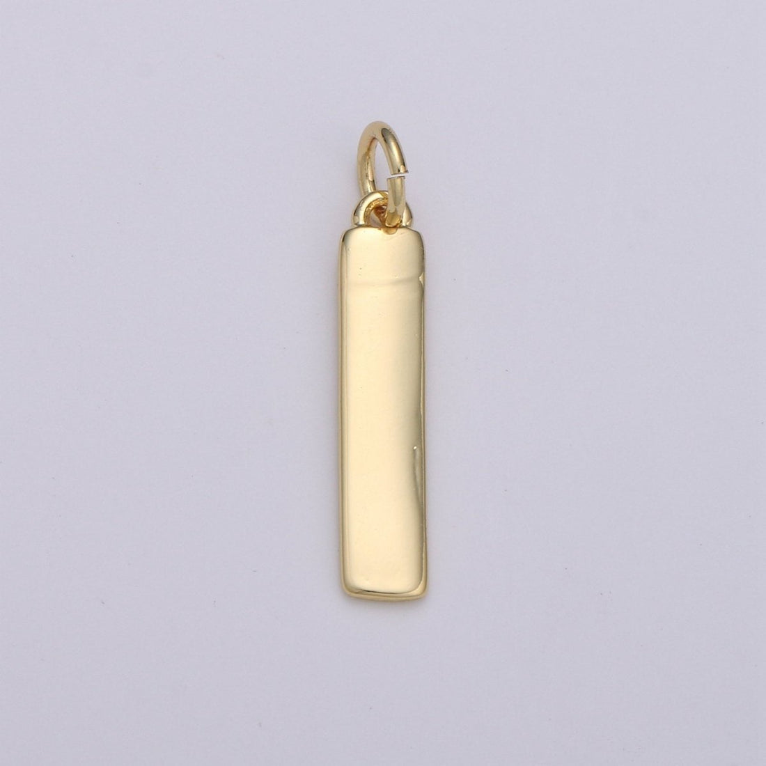 24k Gold Filled and Silver Long Rectangle Charm,  Dainty Women Necklace, Gold Filled Charm, For DIY Jewelry, Gold Color | D-542 D-543